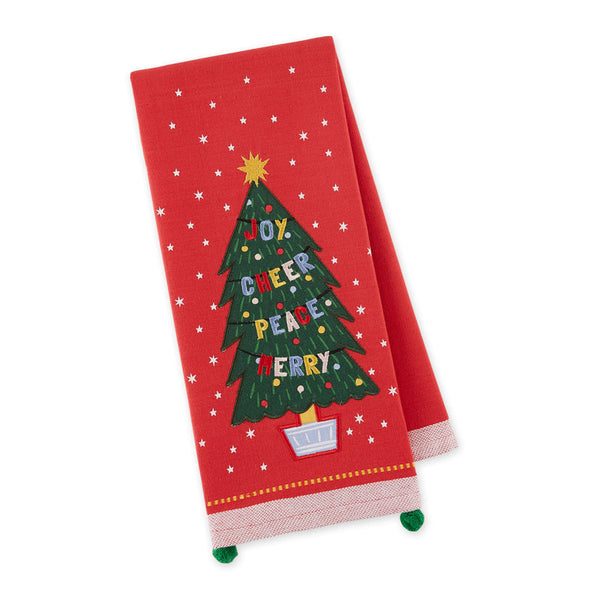Christmas Wishes Tree Embellished Towel