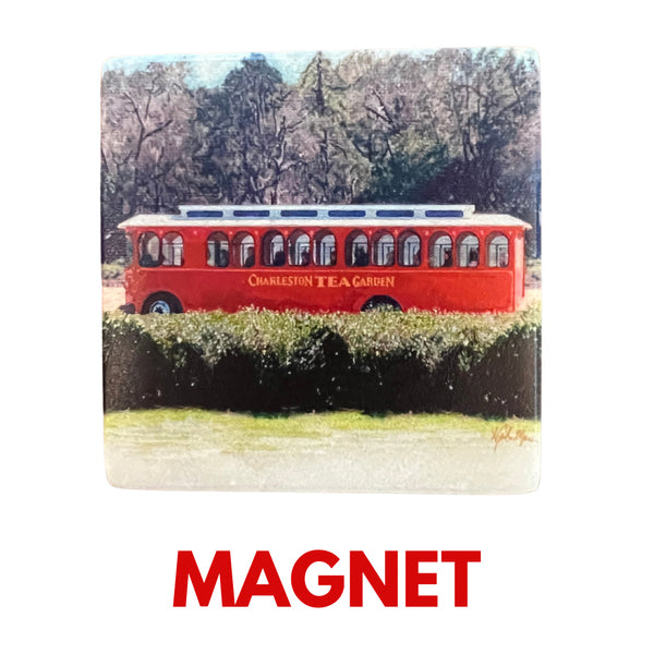 Trolley Fields Marble Magnet