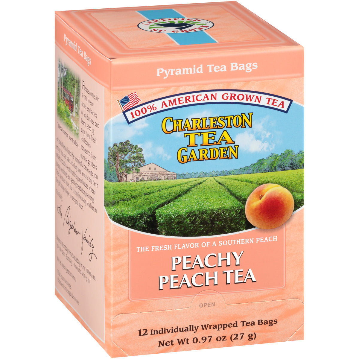 Peachy Peach Pyramid | Peach Tea Bags – Charleston Tea Garden